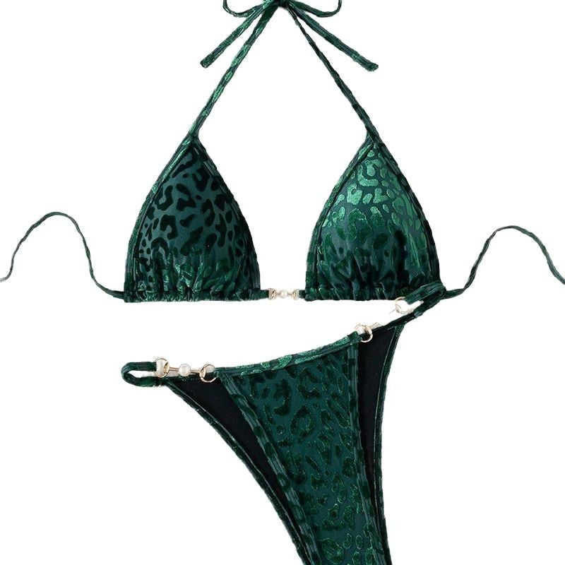 Wholesale Sexy lace-up printed beach swimsuit